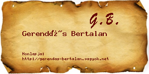 Gerendás Bertalan névjegykártya