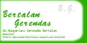 bertalan gerendas business card
