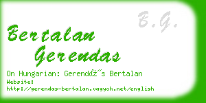 bertalan gerendas business card